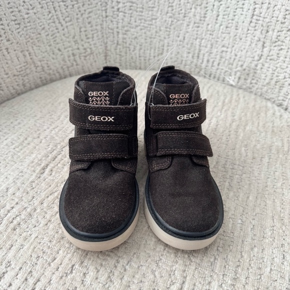 GEOX Boys NEW Suede Leather Boot EU28 Brown High Top Velcro ‘RIDDOCK BOY’ US10.5 - Picture 2 of 6